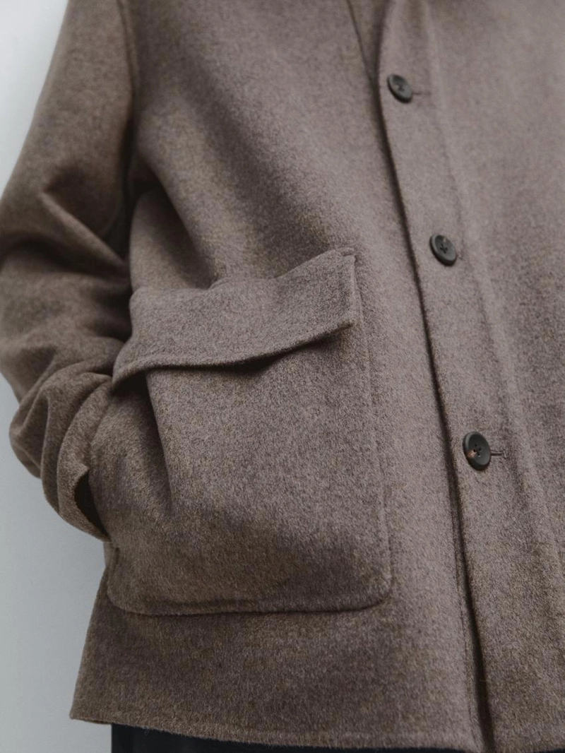 Пальто из шерстяной смеси с капюшоном