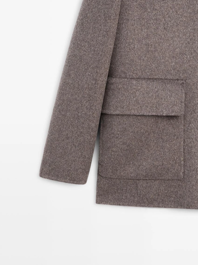 Пальто из шерстяной смеси с капюшоном