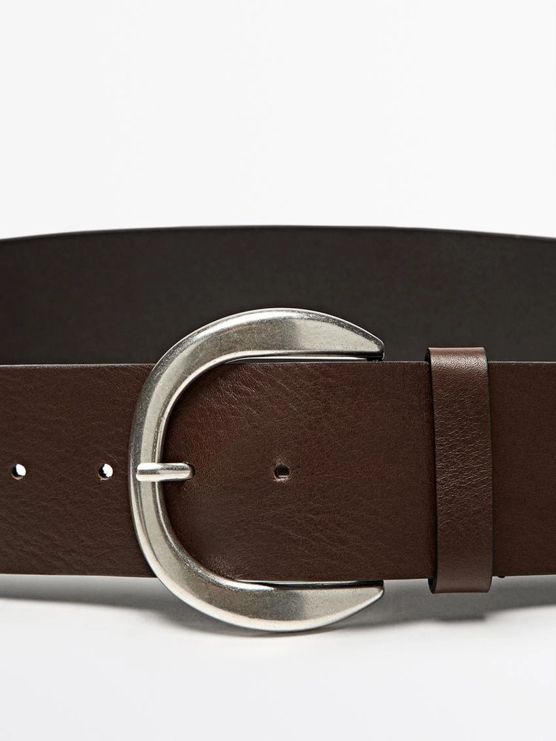 Широкий ремень из натуральной кожи nappa