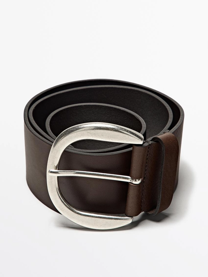 Широкий ремень из натуральной кожи nappa