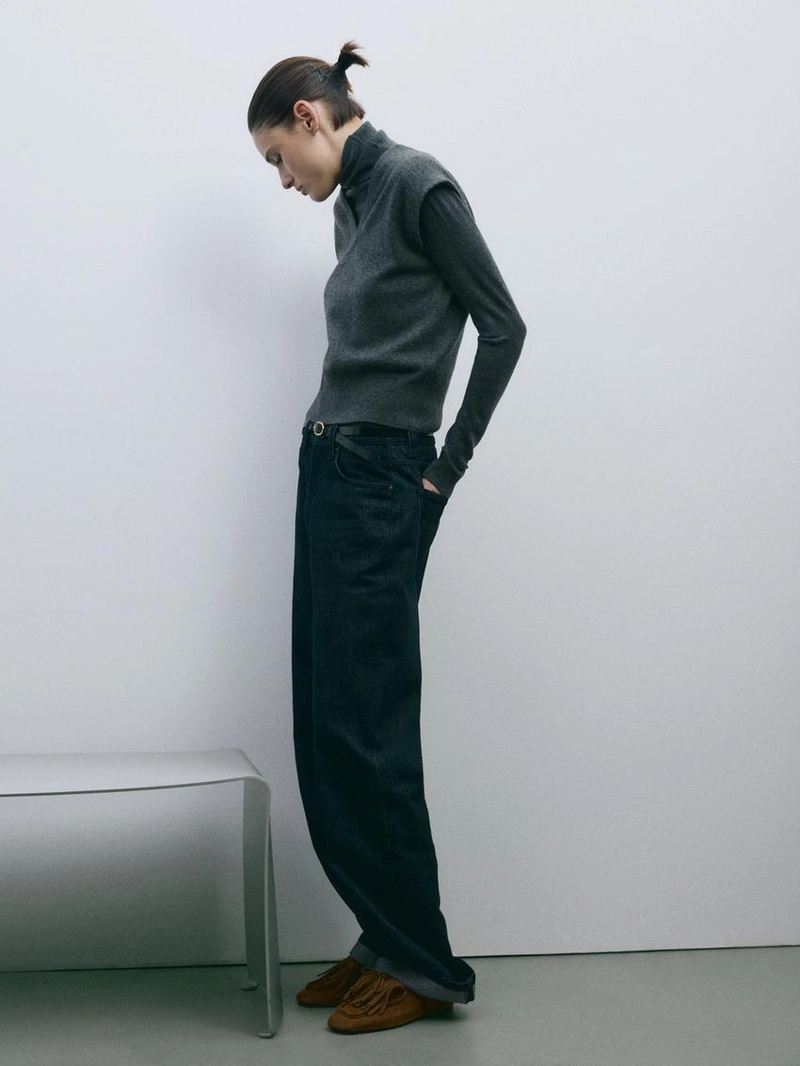 Лоферы из разделанной замши с бахромой