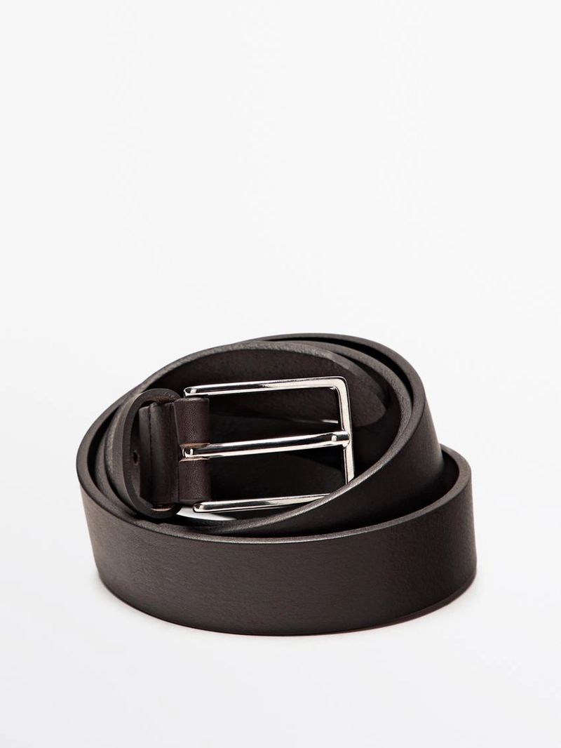 Кожаный пояс из наппы с прямоугольной пряжкой