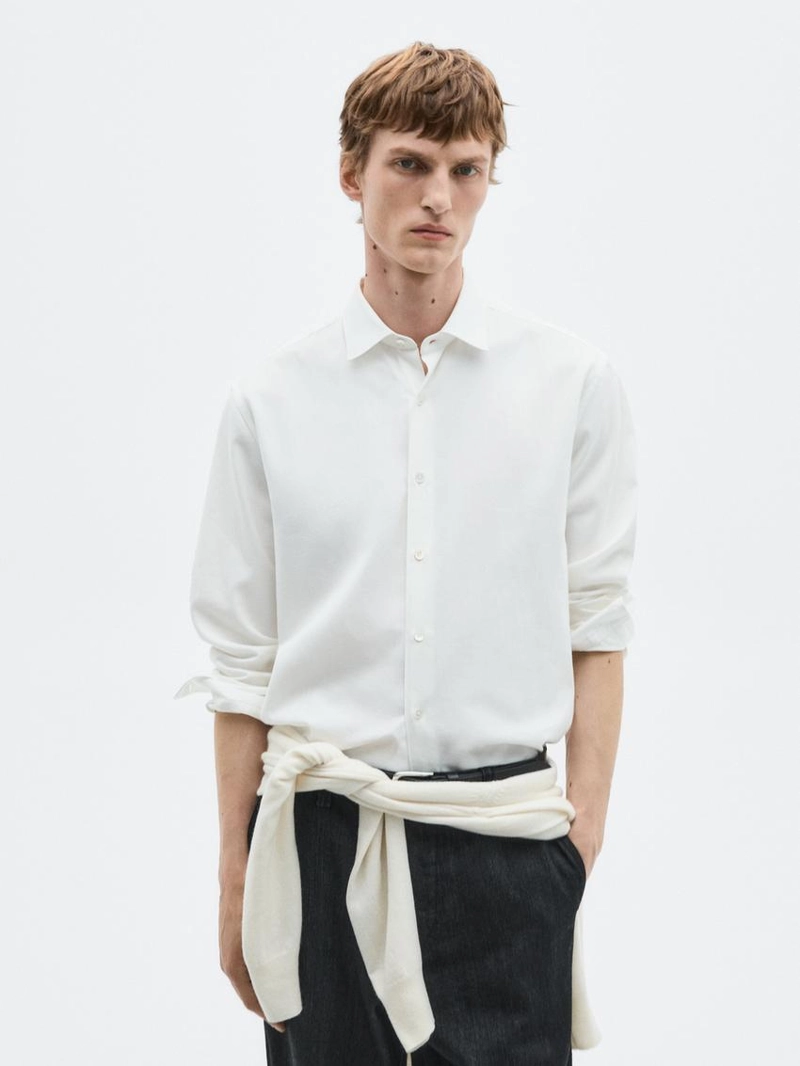 Рубашка из хлопкового смесового материала regular fit - limited