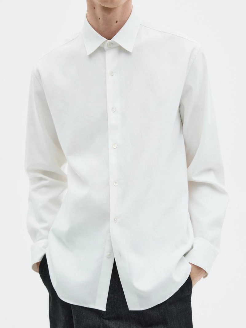 Рубашка из хлопкового смесового материала regular fit - limited