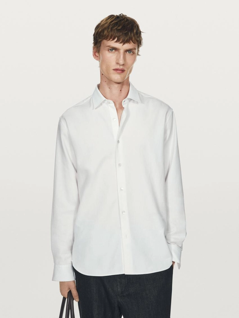 Рубашка из хлопкового смесового материала regular fit - limited