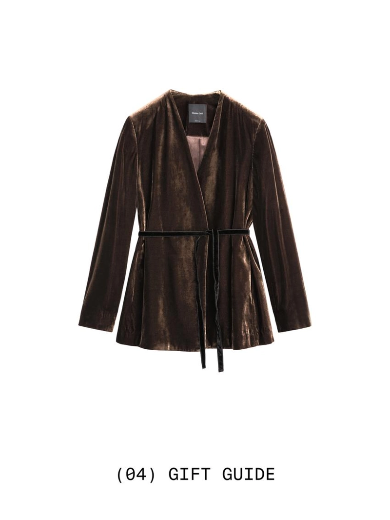 Куртка из вельвета с завязкой на бант