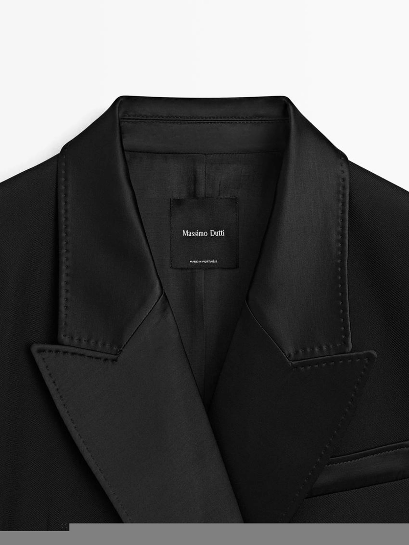 Платье в стиле блейзер с атласными деталями