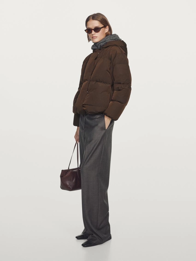 Стеганая куртка с капюшоном