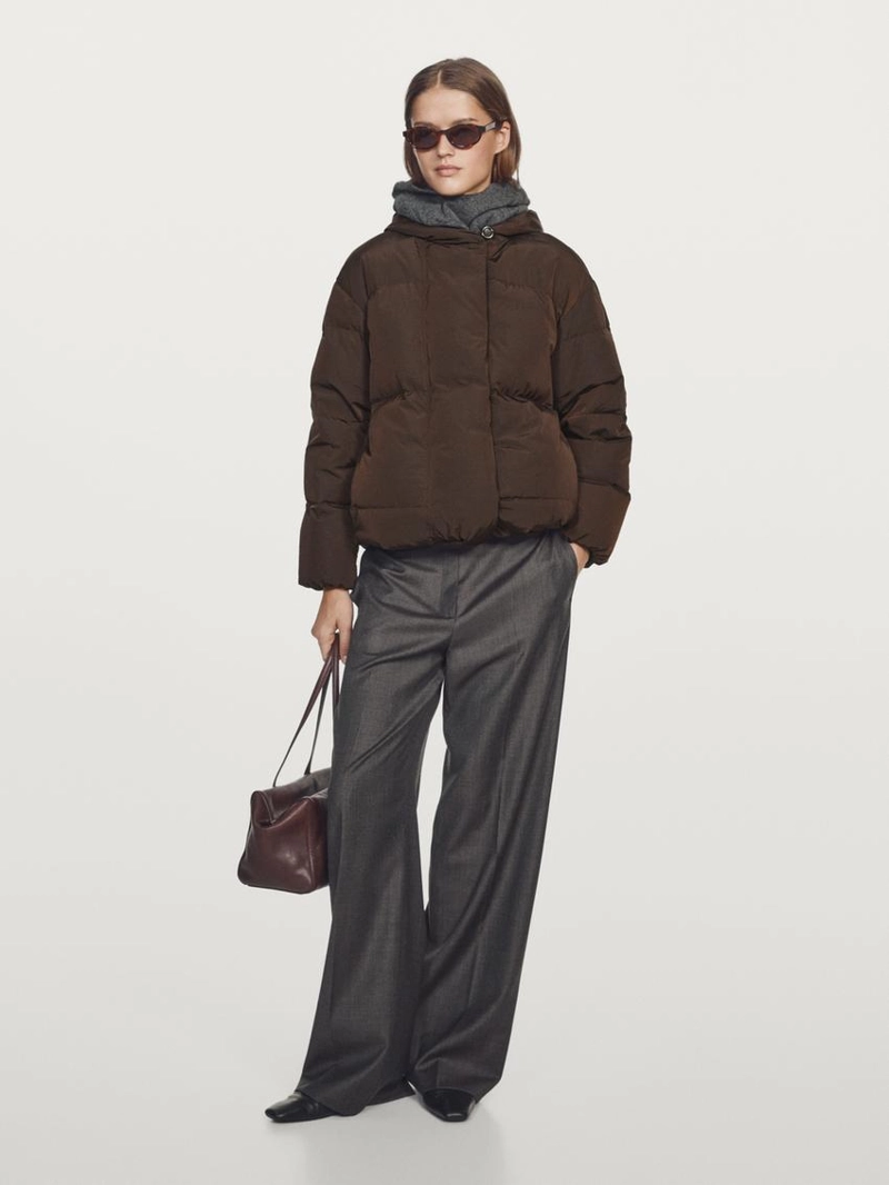 Стеганая куртка с капюшоном