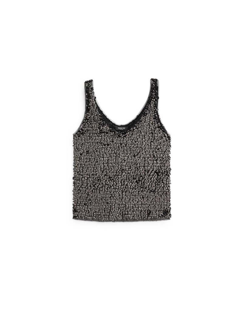 Топ с бретелями и бисером