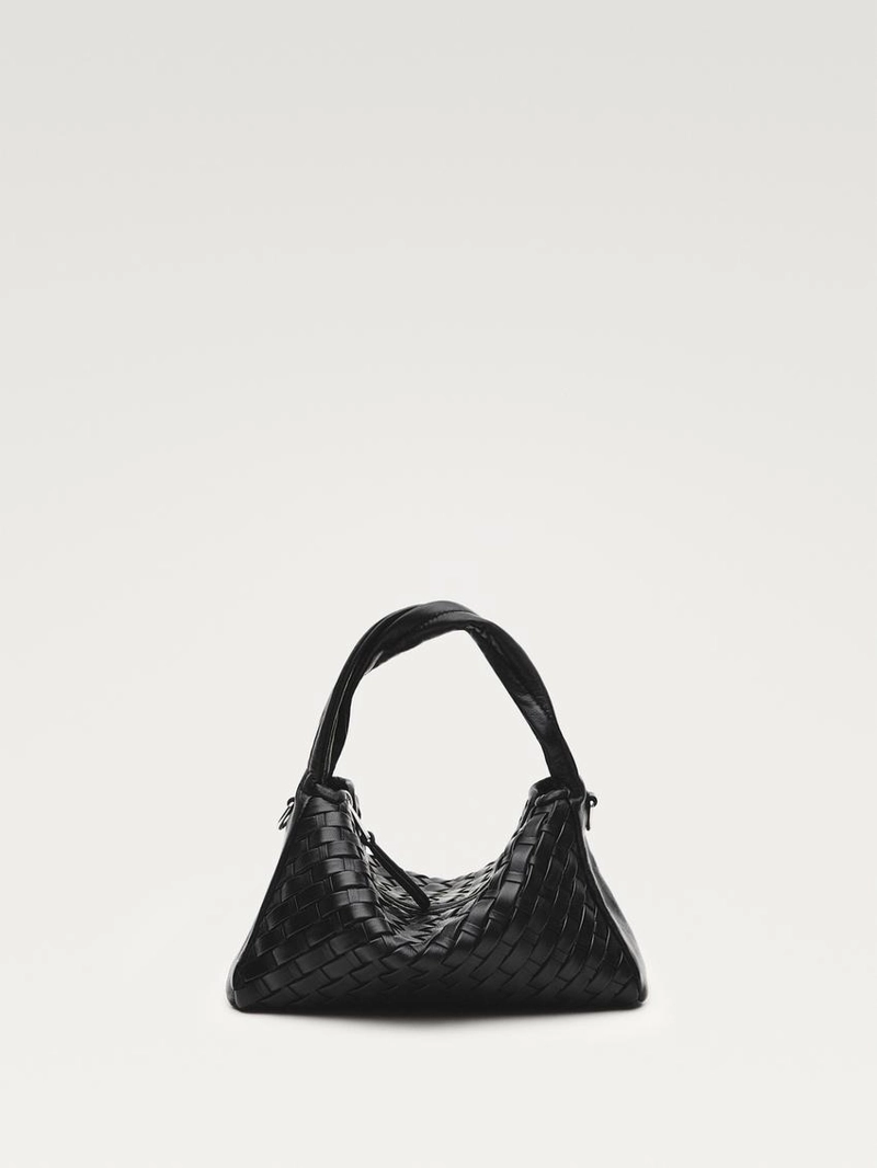 Мини-сумка из плетеной натуральной кожи