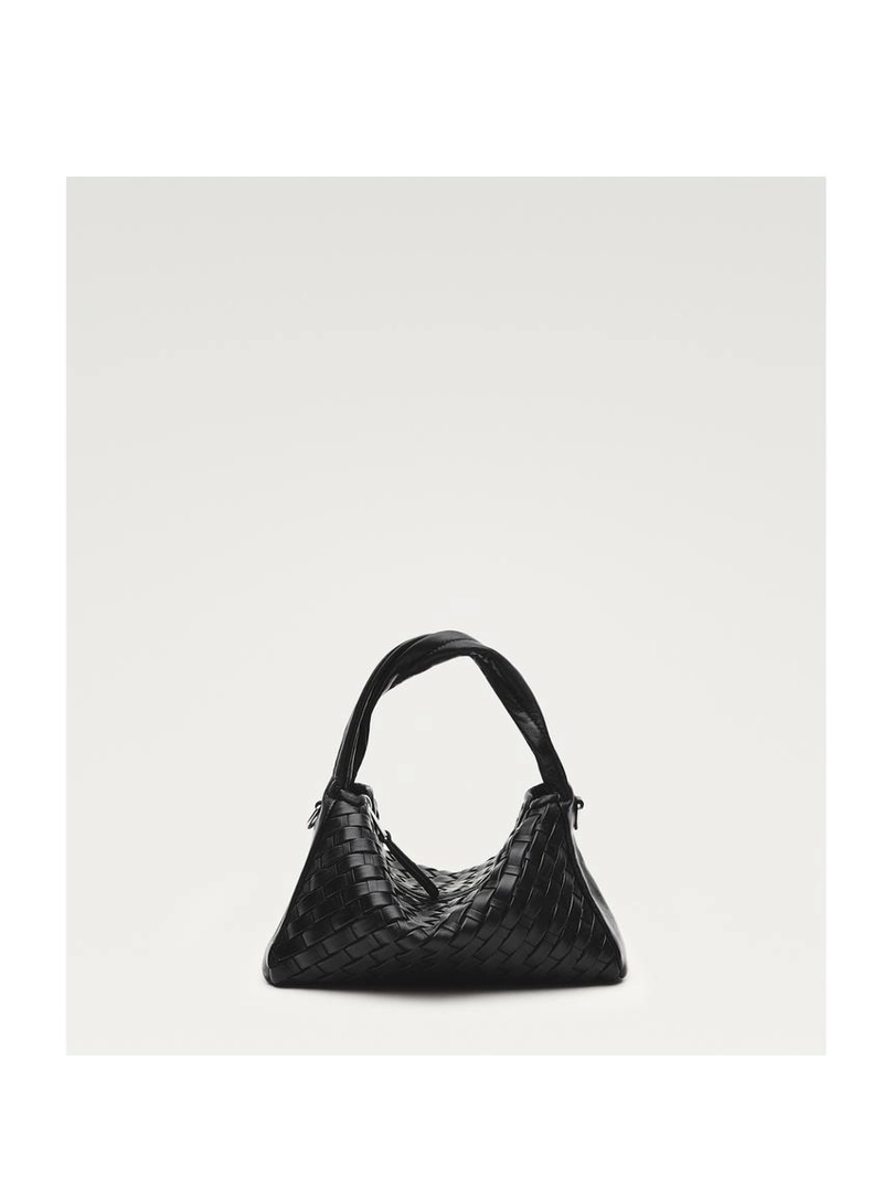 Мини-сумка из плетеной натуральной кожи