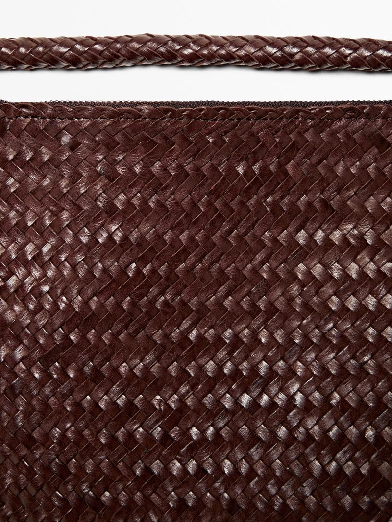 Сумка большая плетеная из натуральной кожи наппа