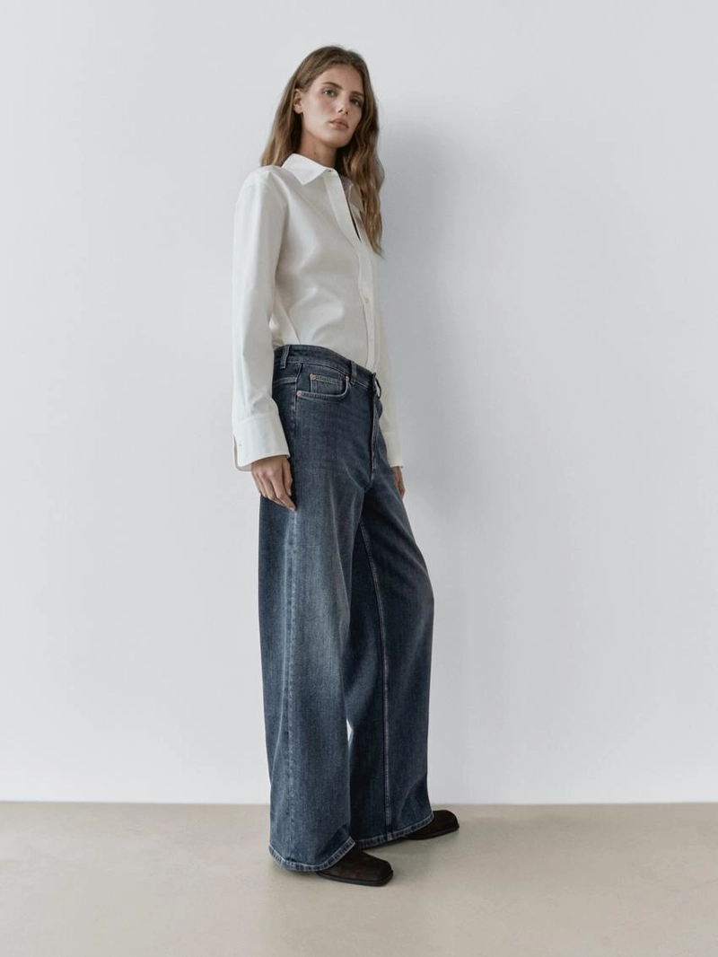 Джинсы свободного кроя средней посадки