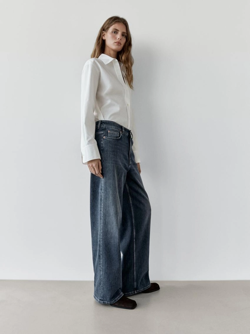 Джинсы свободного кроя средней посадки