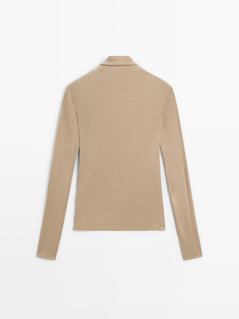 Футболка с длинным рукавом из ленцелла и шерстяной смеси