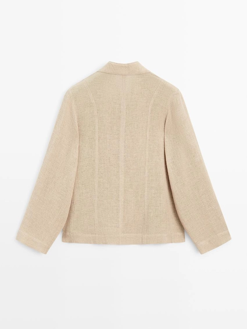 Рубашка-овершерт из шерстяной смеси с видимыми пуговицами