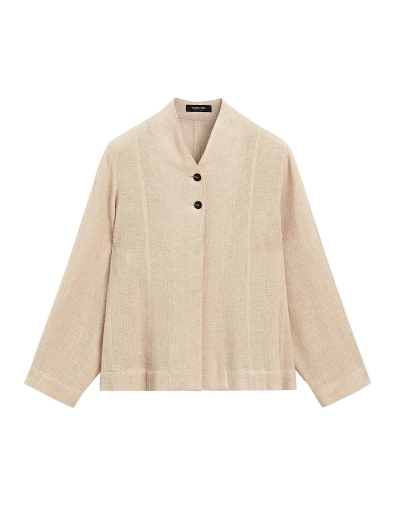 Рубашка-овершерт из шерстяной смеси с видимыми пуговицами