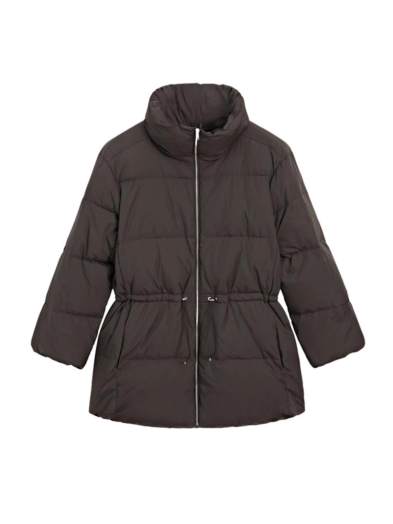 Пуховик с водоотталкивающим покрытием и эластичным поясом