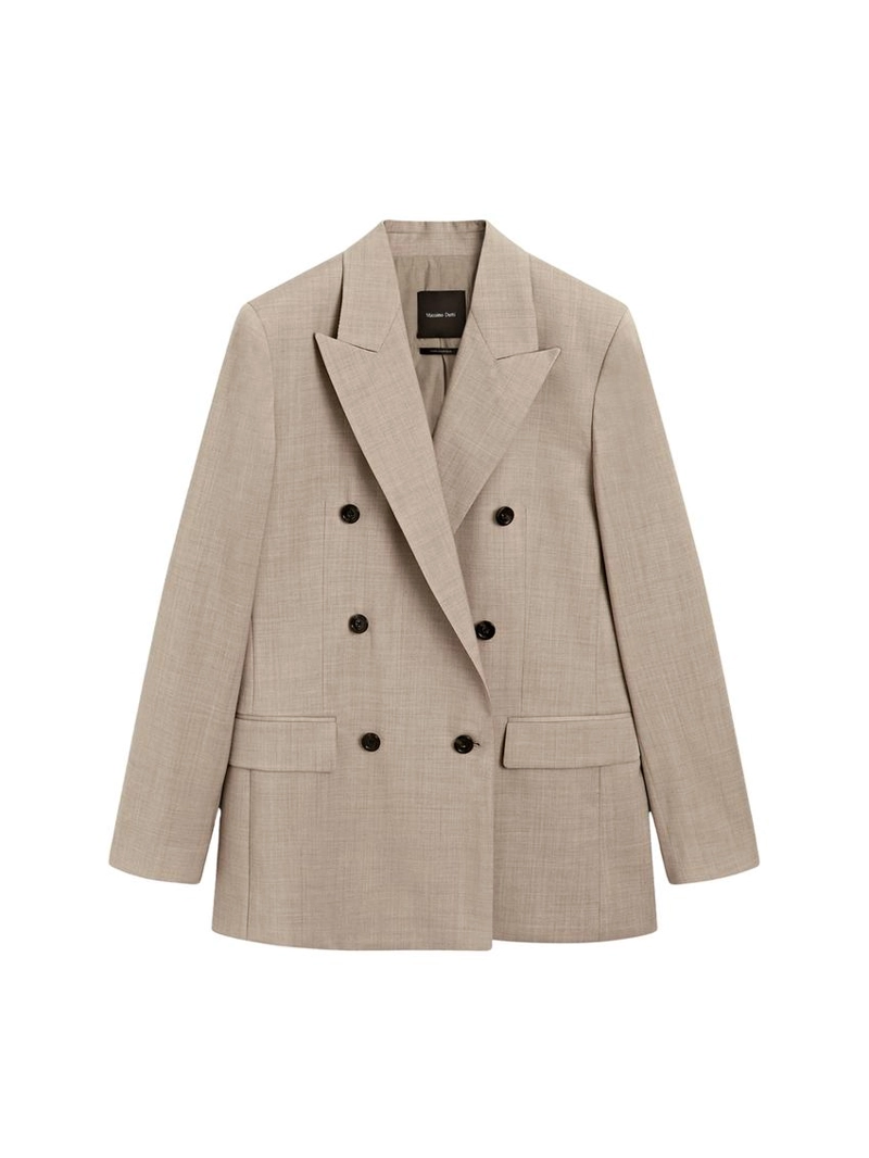 Пиджак из 100% шерсти с двубортной застежкой