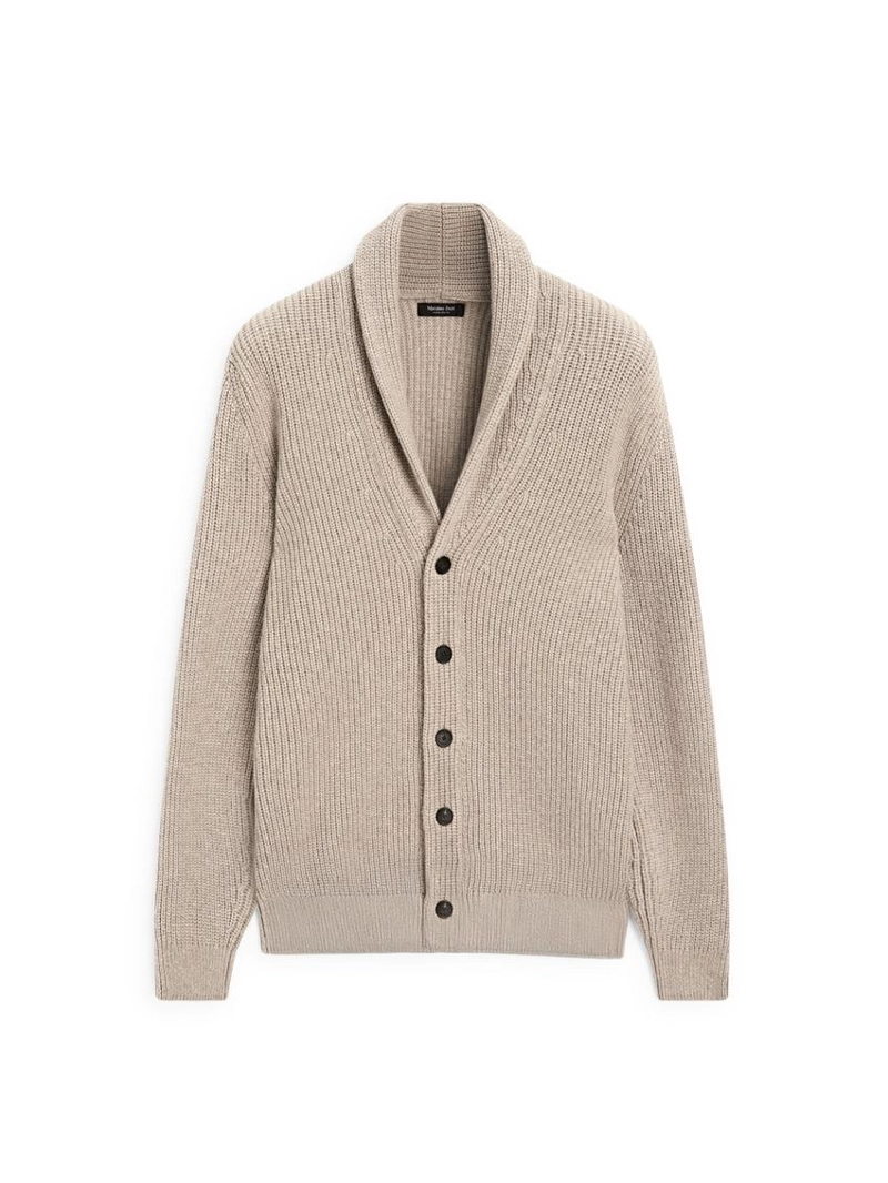 Кардиган с воротником из трикотажа