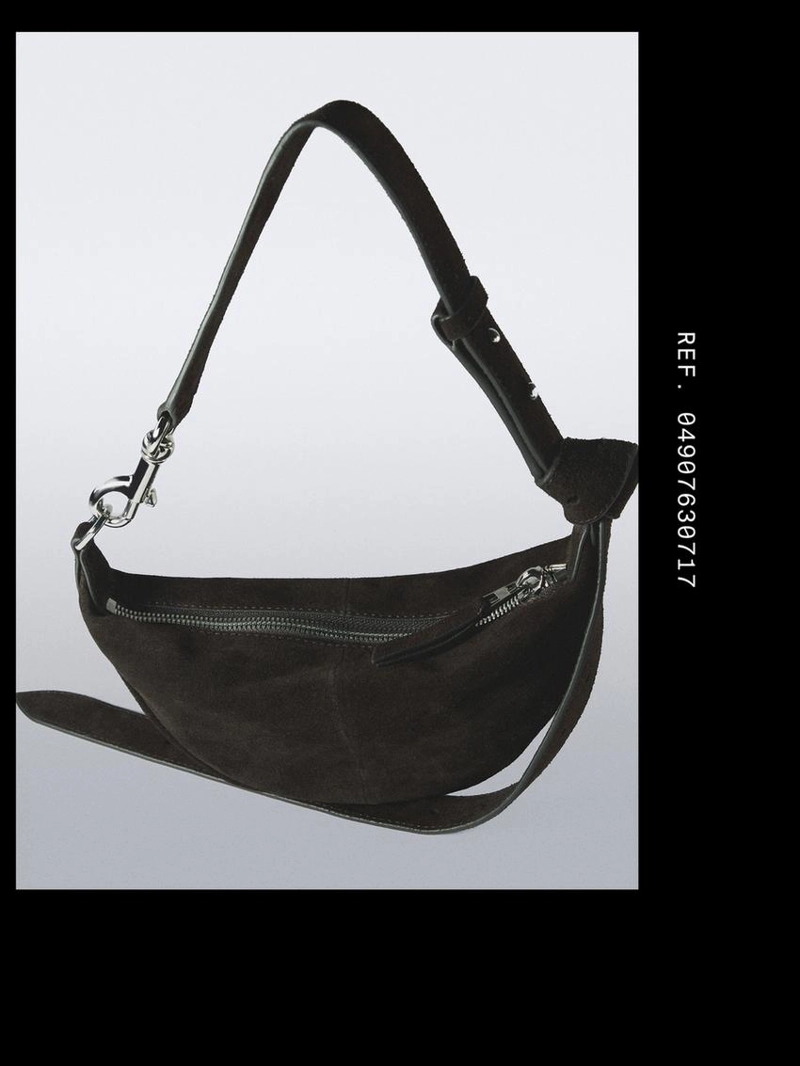 Мини сумка через плечо из замши двойного ворса