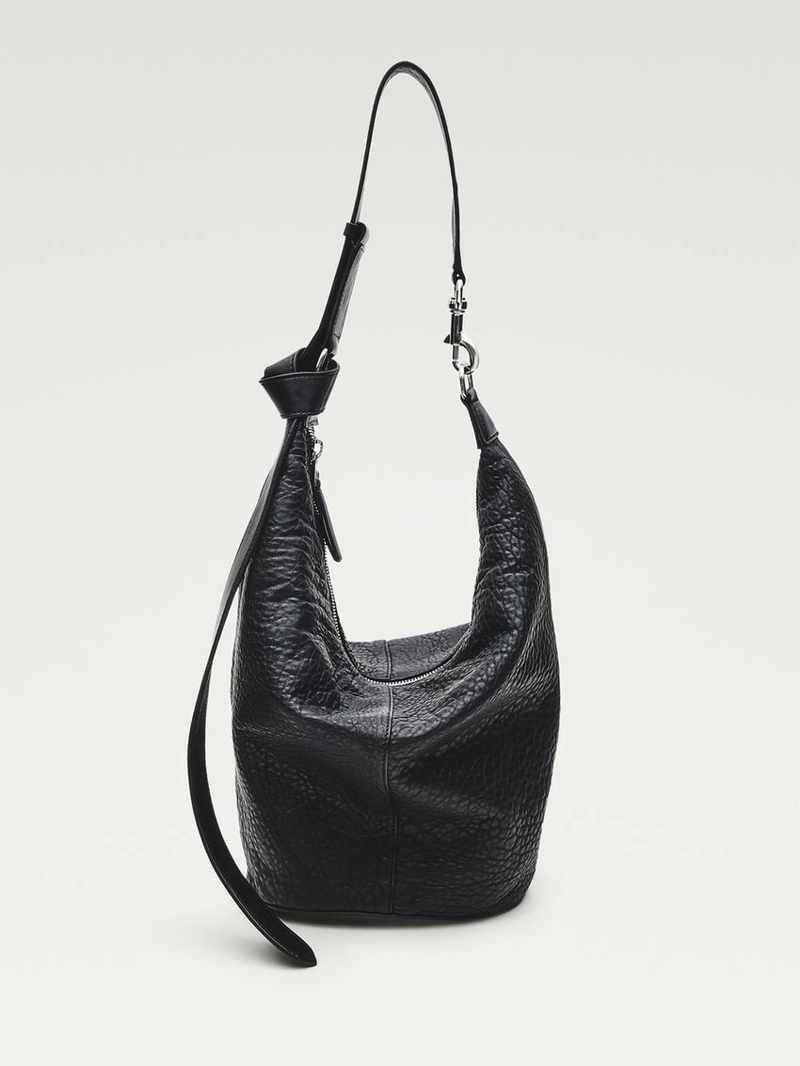 Сумка-ведро из натуральной кожи нубук