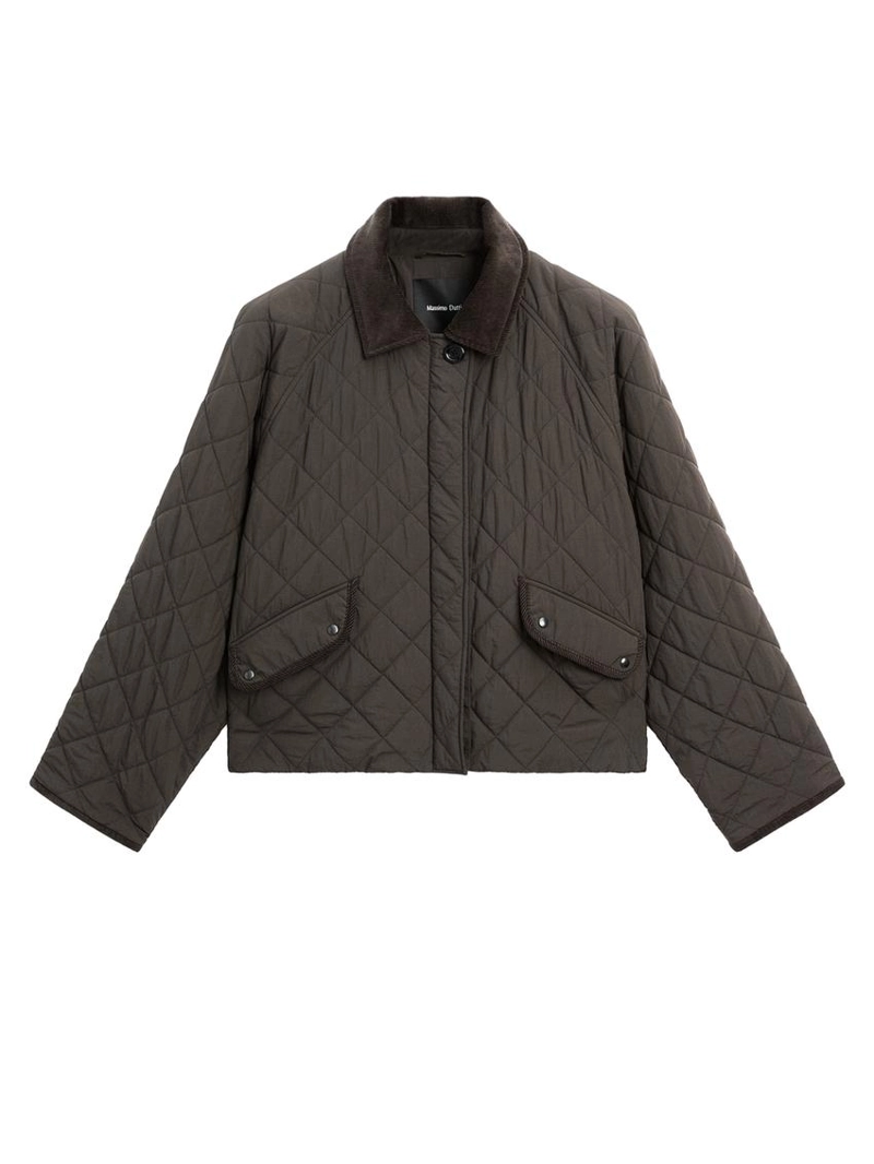 Куртка короткая водоотталкивающая с деталями из костюмной ткани