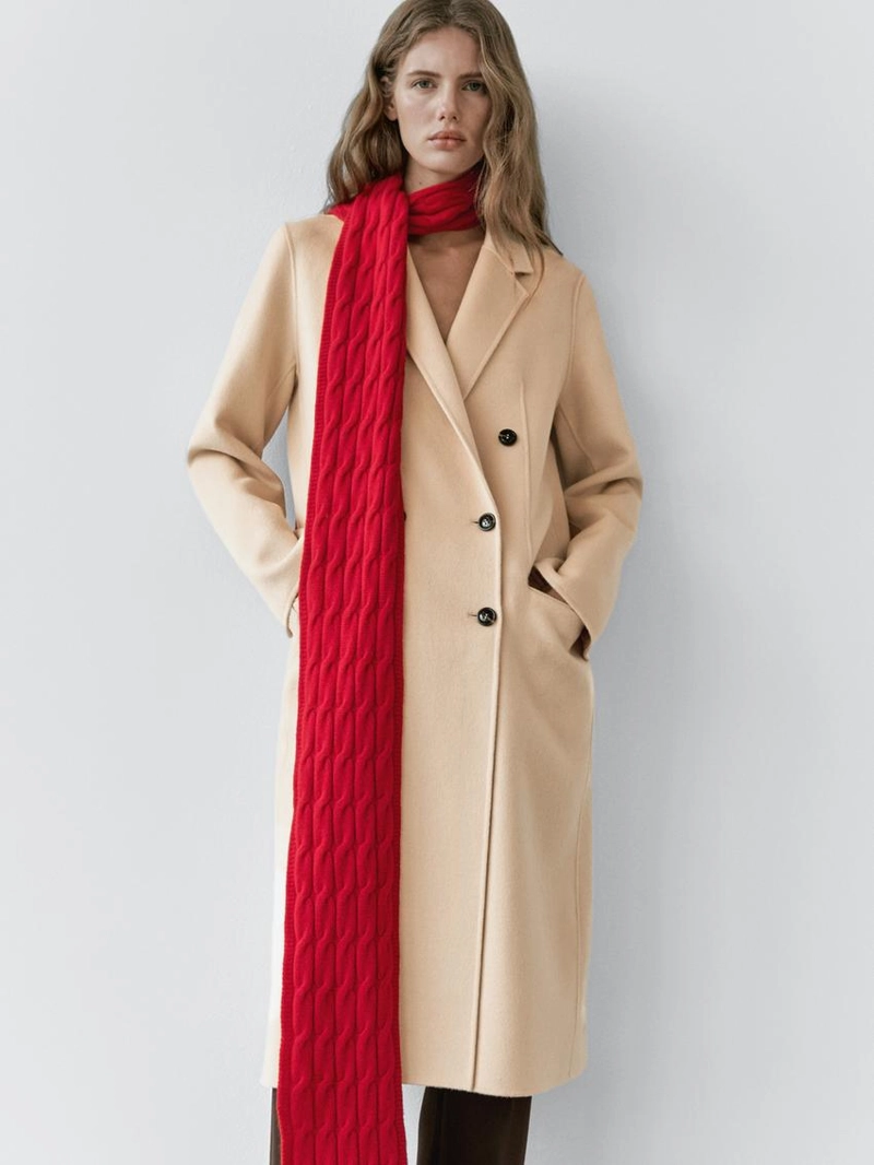 Пальто из шерстяной смеси с застежкой на запах