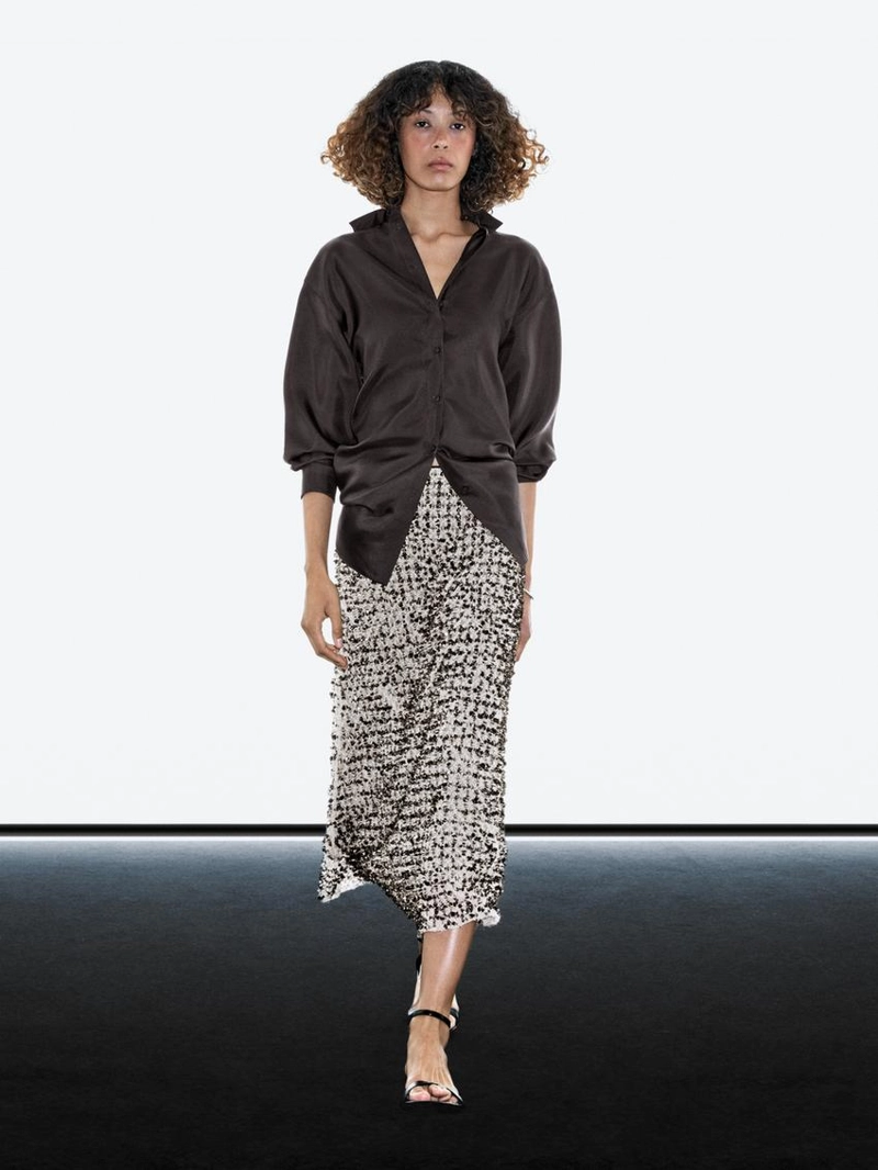 Юбка-миди с вышивкой и стразами