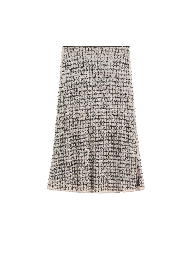 Юбка-миди с вышивкой и стразами