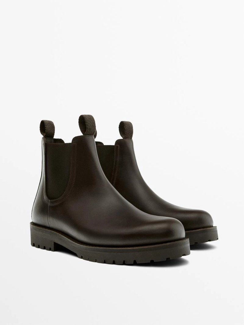 Челси ботинки из разделанной кожи