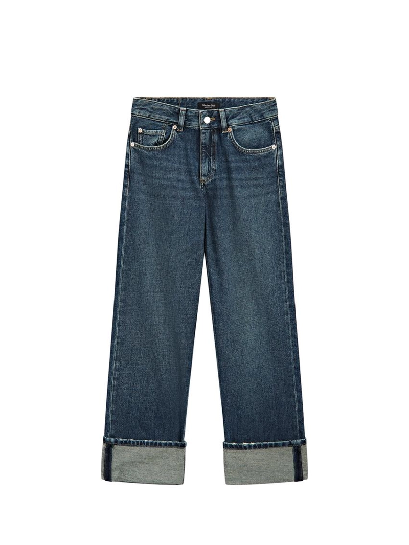 Джинсы с низкой посадкой прямого кроя с манжетами