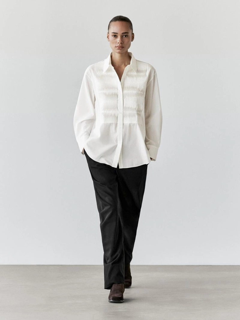 Рубашка из 100% хлопка с деталями на груди