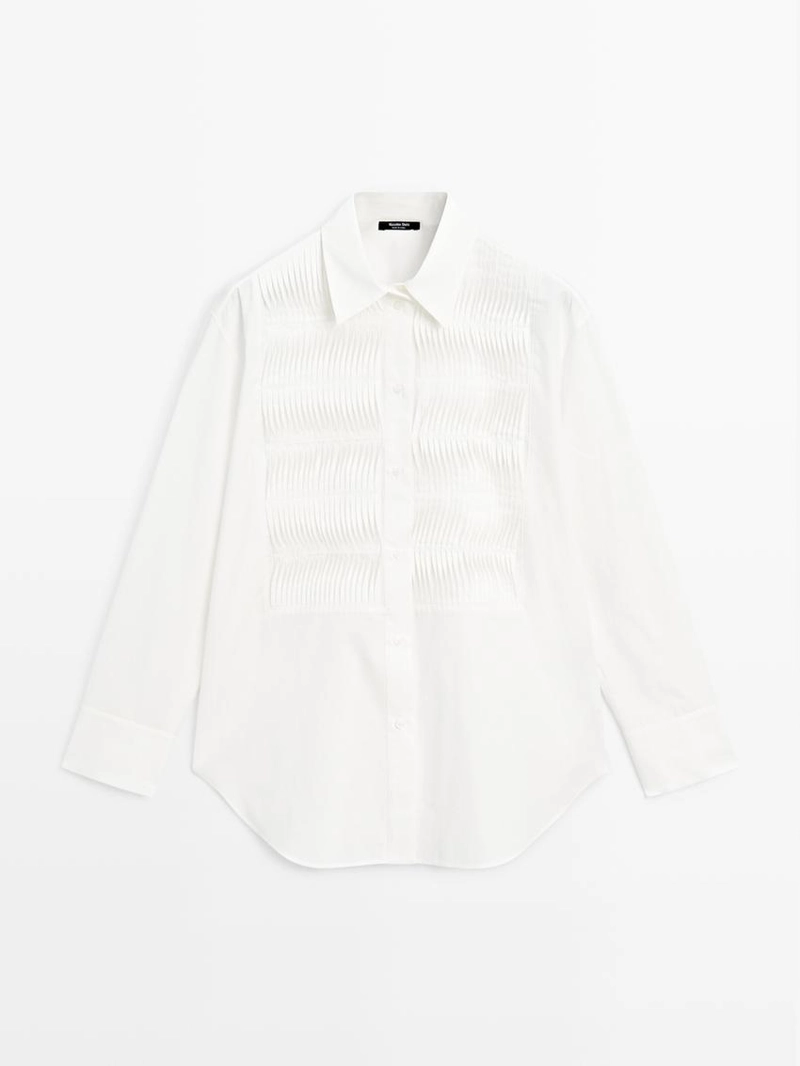 Рубашка из 100% хлопка с деталями на груди