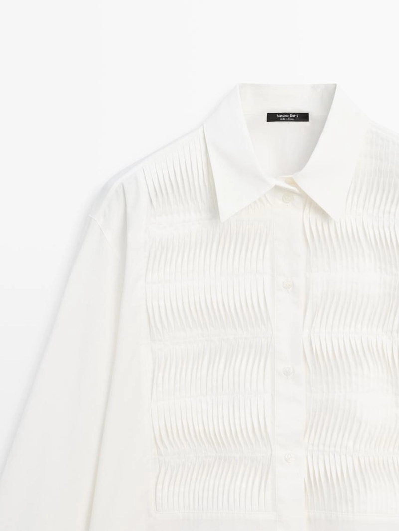 Рубашка из 100% хлопка с деталями на груди