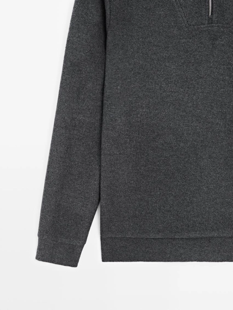 Поло с застежкой на молнии из хлопкового микса