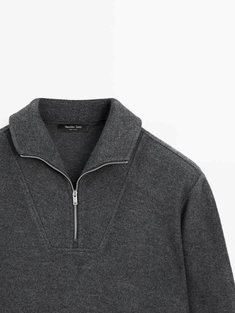 Поло с застежкой на молнии из хлопкового микса