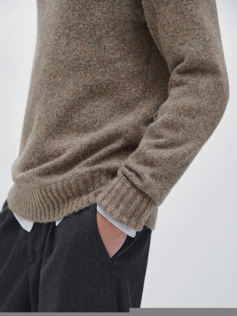 Трикотажный свитер с круглым вырезом из шерстяной смеси