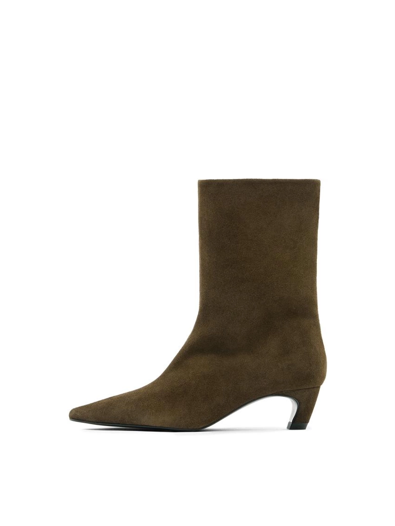 Ботильоны на каблуке из замши