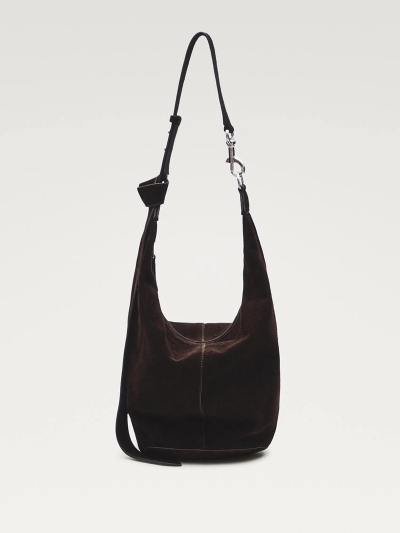 Сумка в виде ведра из замши