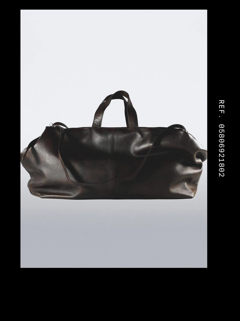 Сумка-чемодан макси из натуральной кожи нубук