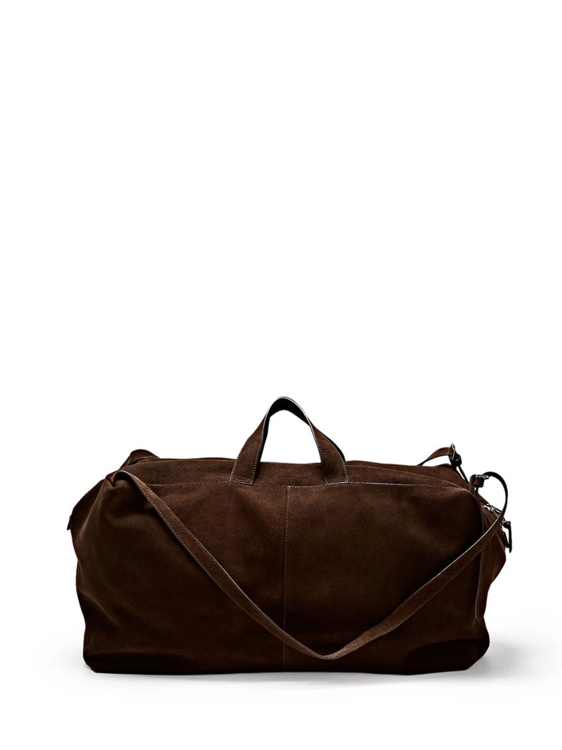 Сумка-мешок из замши и кожи