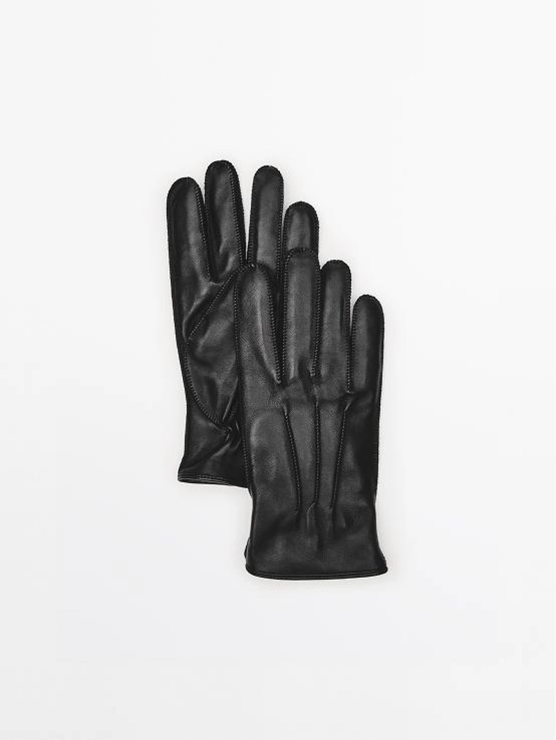 Кожаные перчатки с обработкой нубук