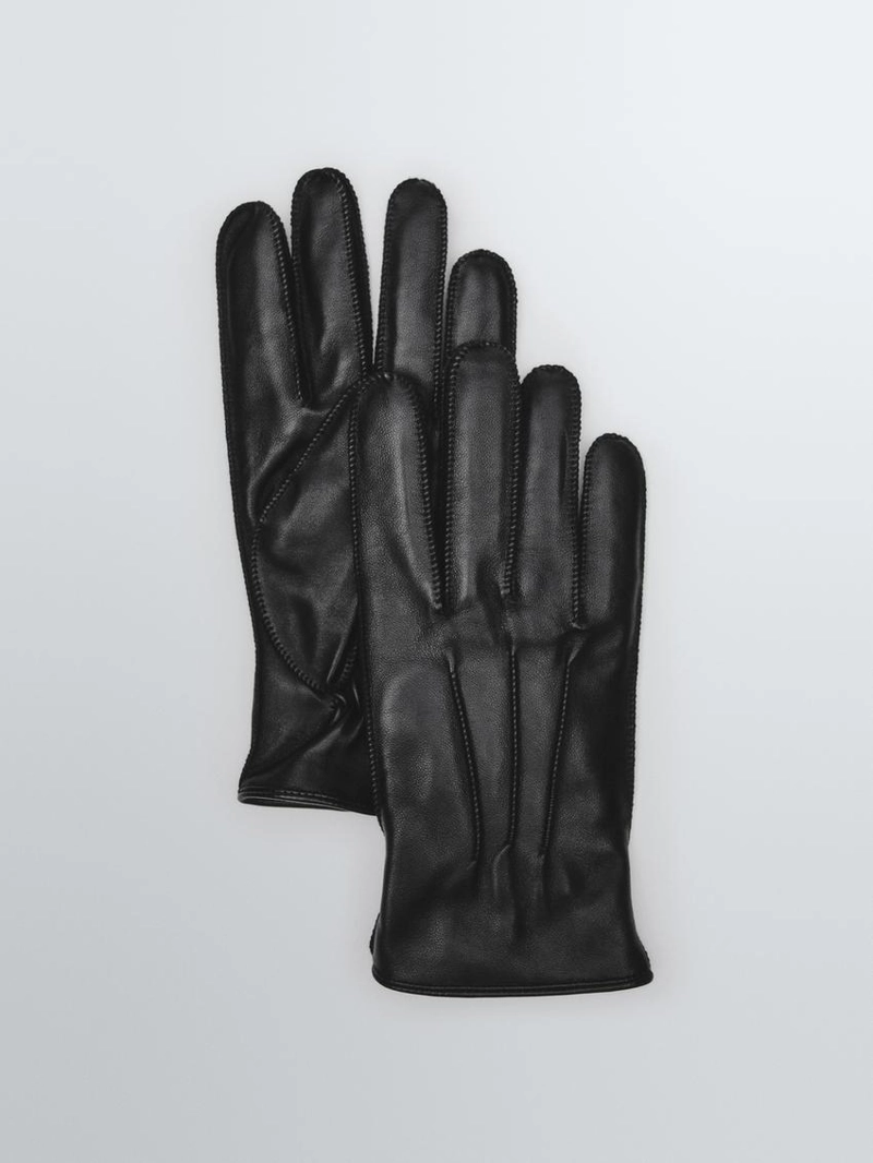 Кожаные перчатки с обработкой нубук