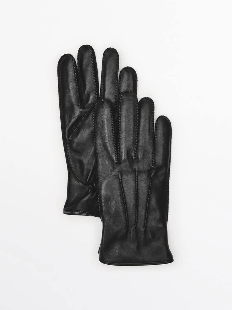 Кожаные перчатки с обработкой нубук