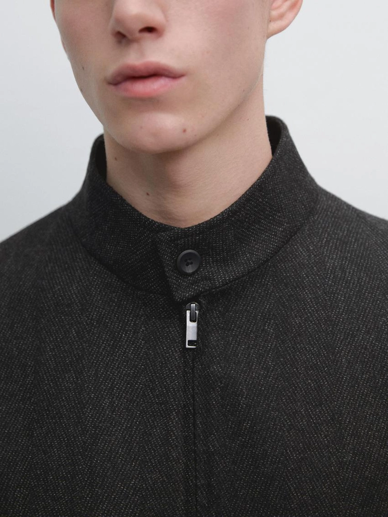 Пиджак из 100% шерсти в елочку