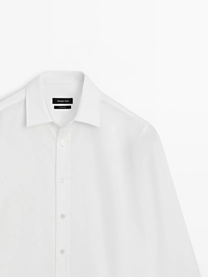 Рубашка среднего кроя в меланжевом стиле