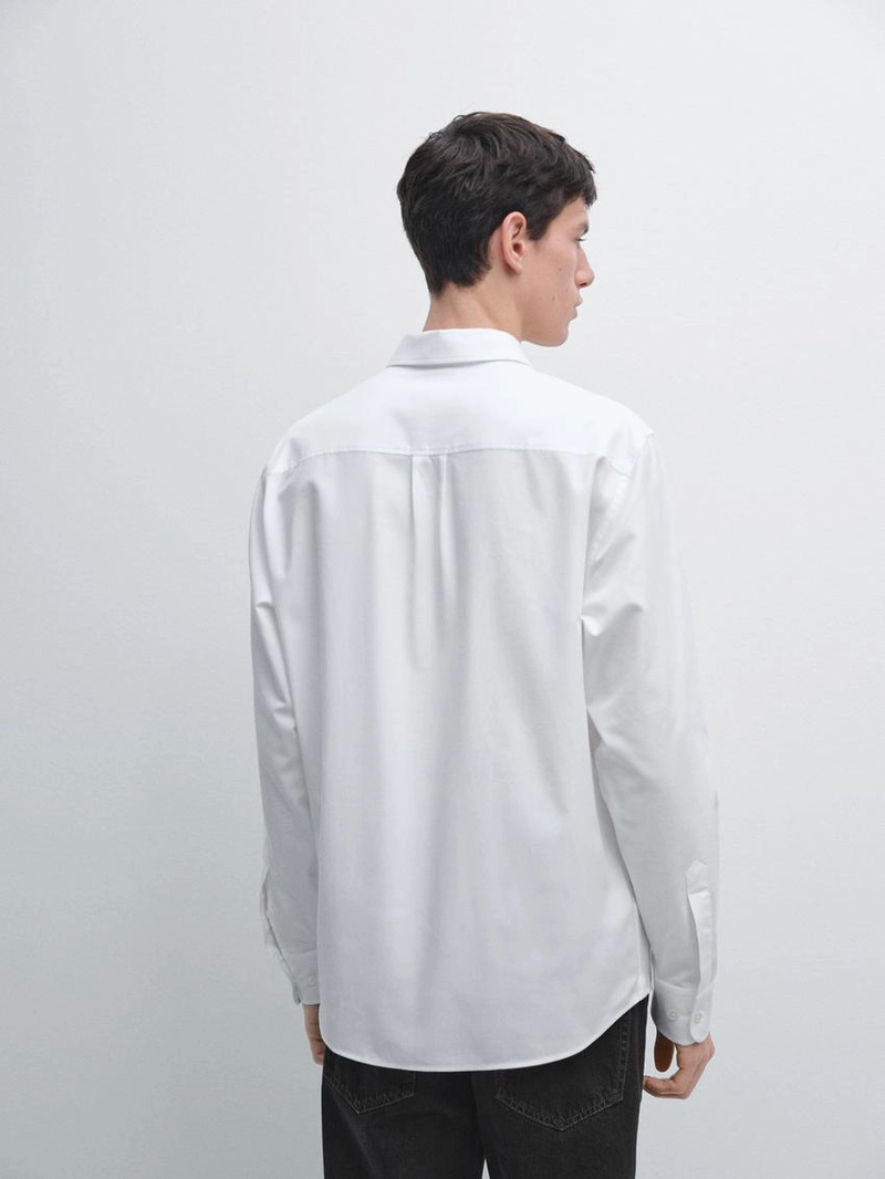 Рубашка среднего кроя в меланжевом стиле