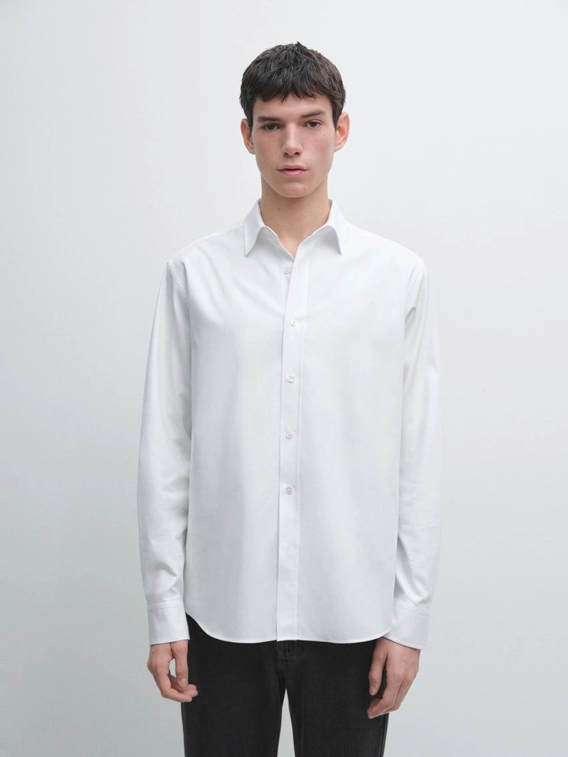 Рубашка среднего кроя в меланжевом стиле